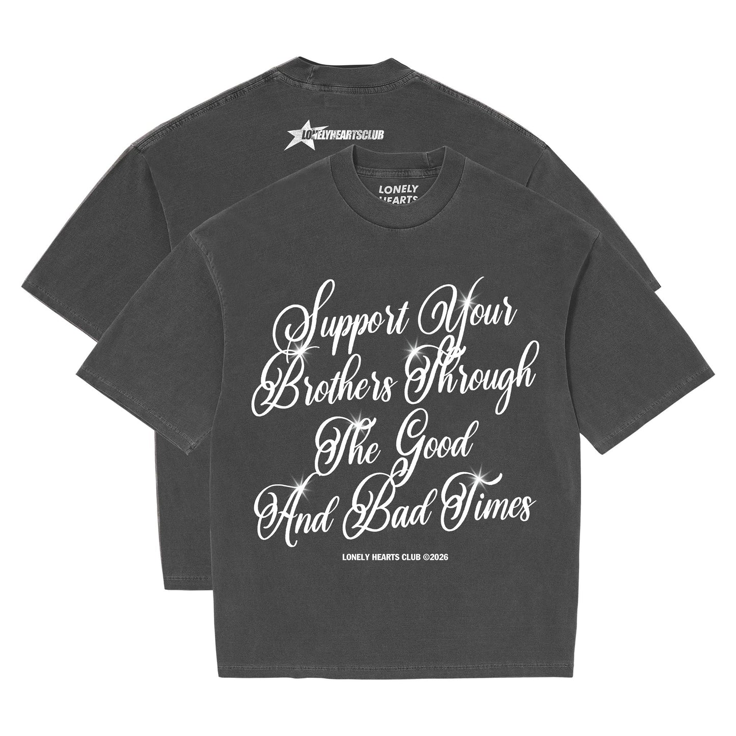 Lonely Hearts Club Support Your Brother Premium Tee - Vintage Gray