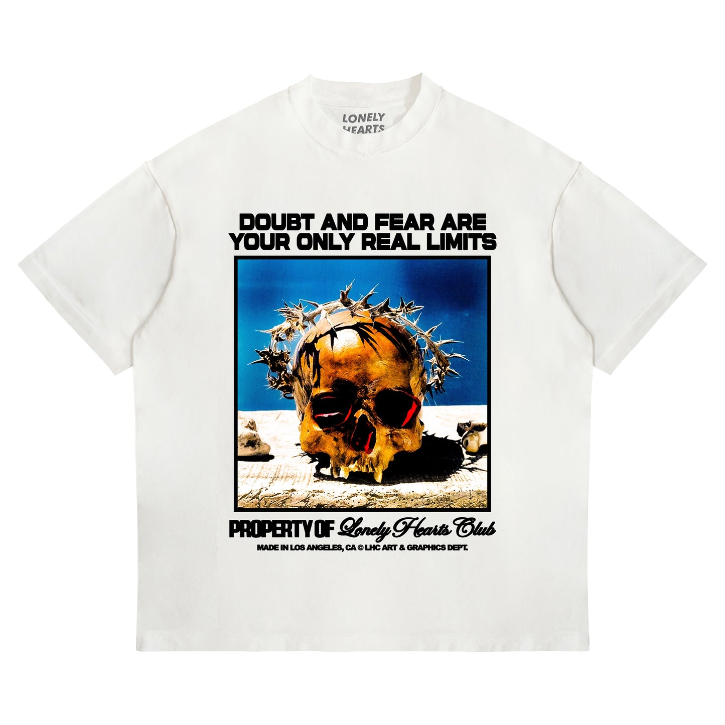 Lonely Hearts Club Doubt and Fear Are Your Only Limits Tee - Off White