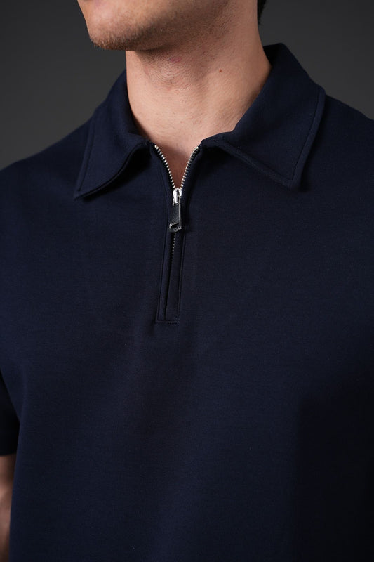 IKAO Solid Quarter Zip Top - Navy