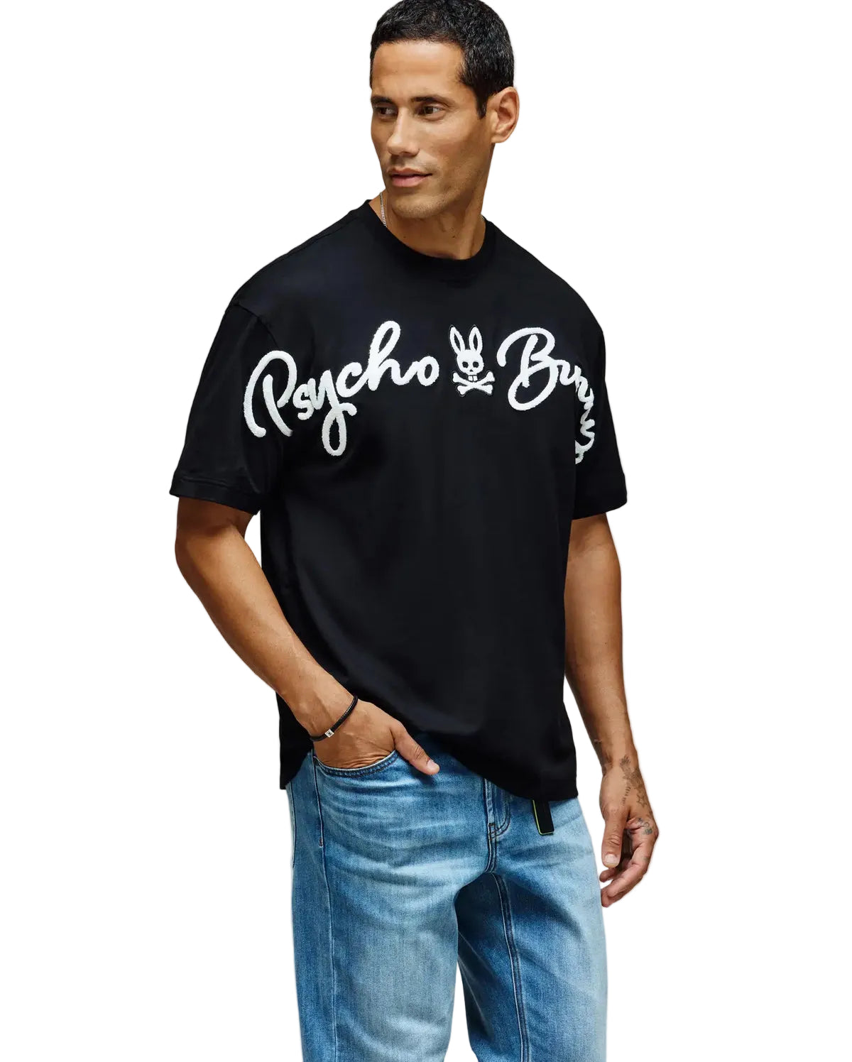 Psycho Bunny Tate Relaxed Fit Graphic Tee - Black