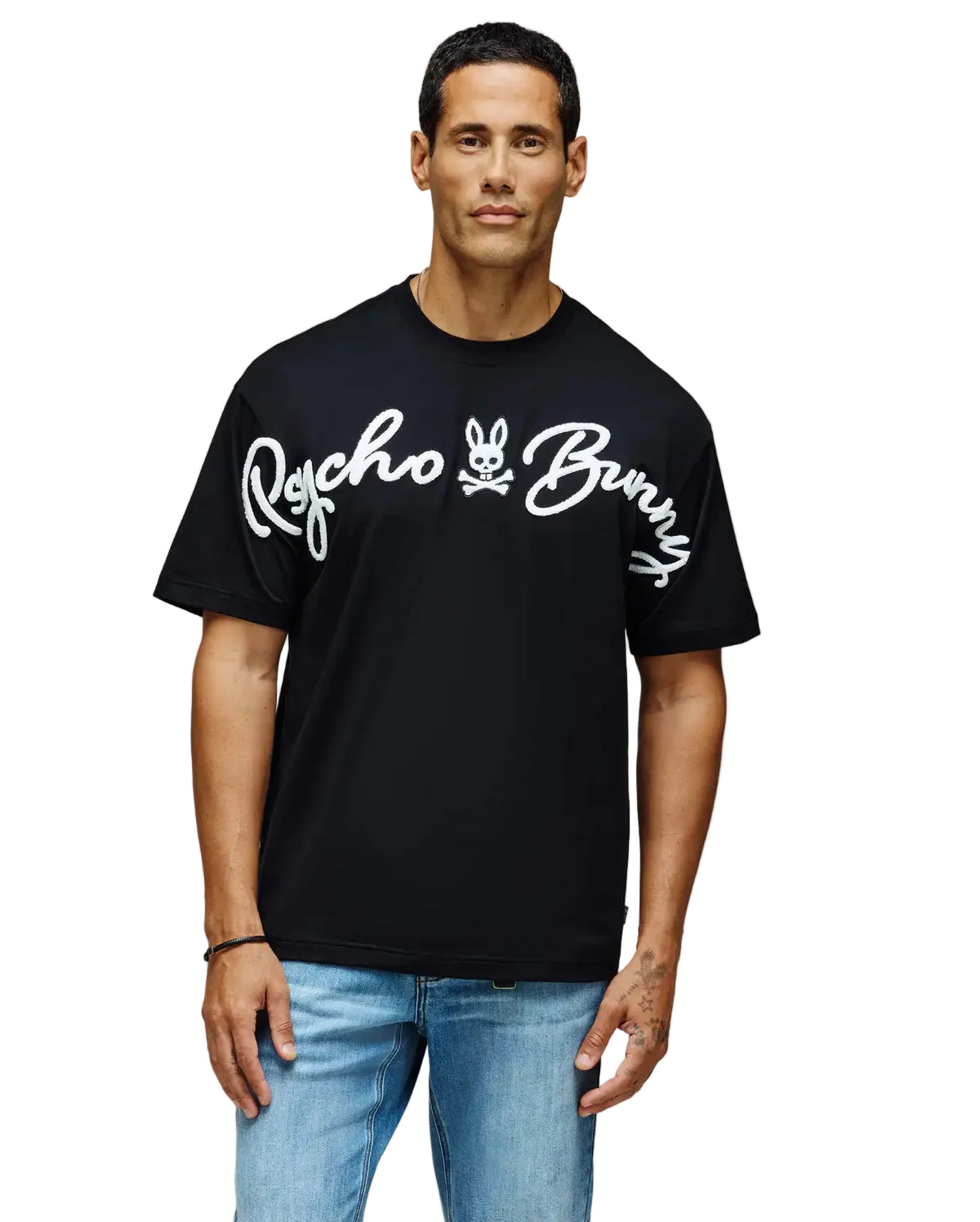 Psycho Bunny Tate Relaxed Fit Graphic Tee - Black