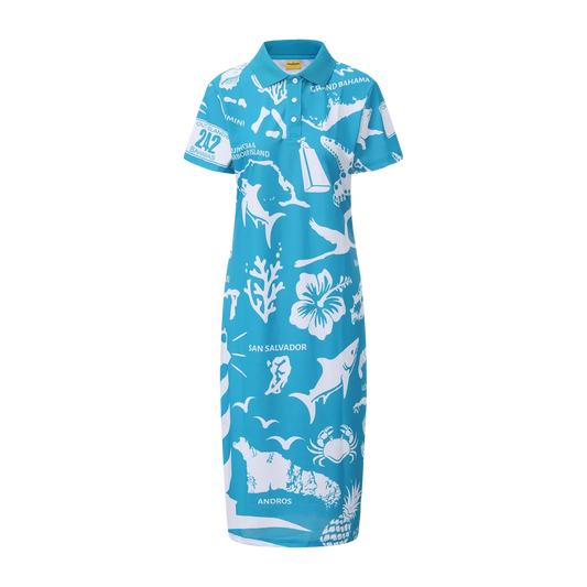 The Paradise Club Polo Dress - Aquamarine