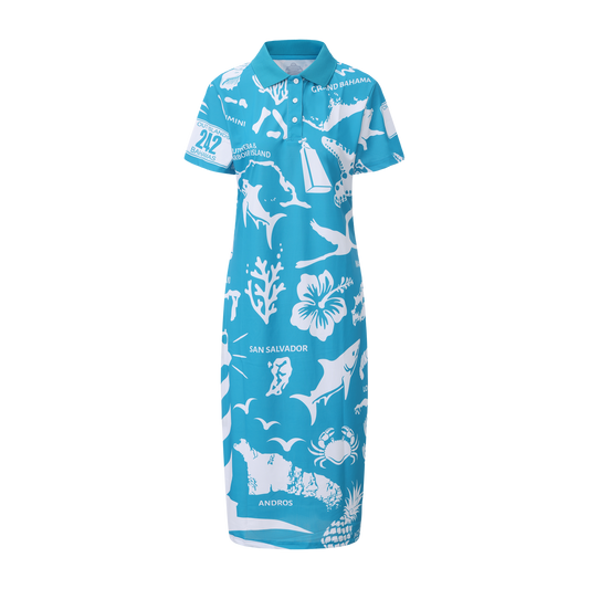 The Paradise Club Polo Dress - Aquamarine