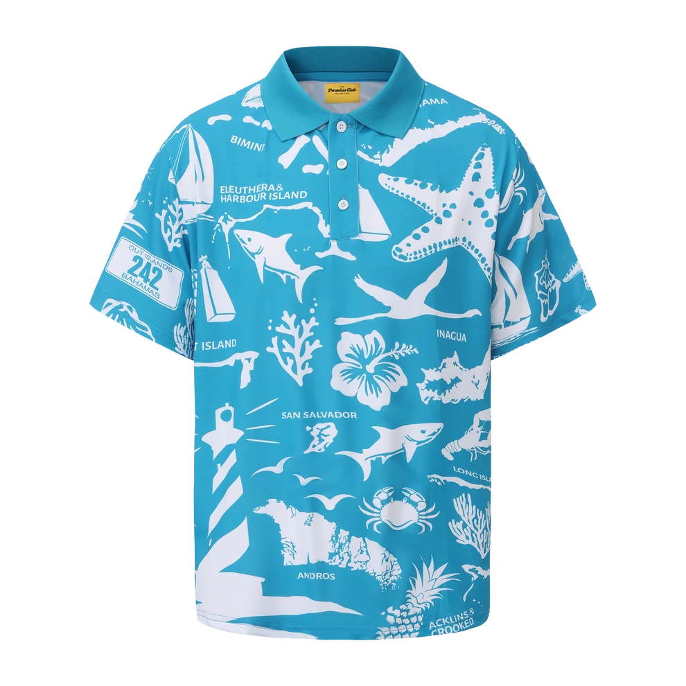The Paradise Club Unisex Polo - Aquamarine