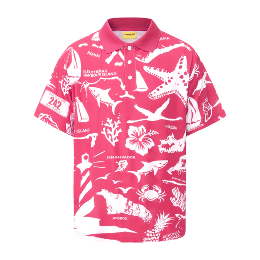 The Paradise Club Unisex Polo (Breast Cancer Awareness) - Pink & White