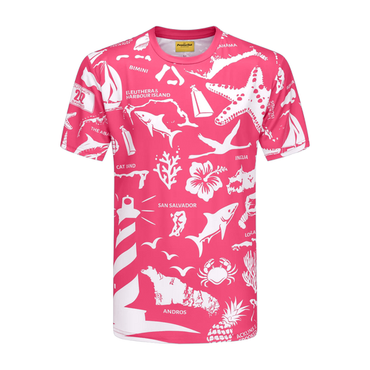 The Paradise Club Crewneck Tee (Breast Cancer Awareness) - Pink & White