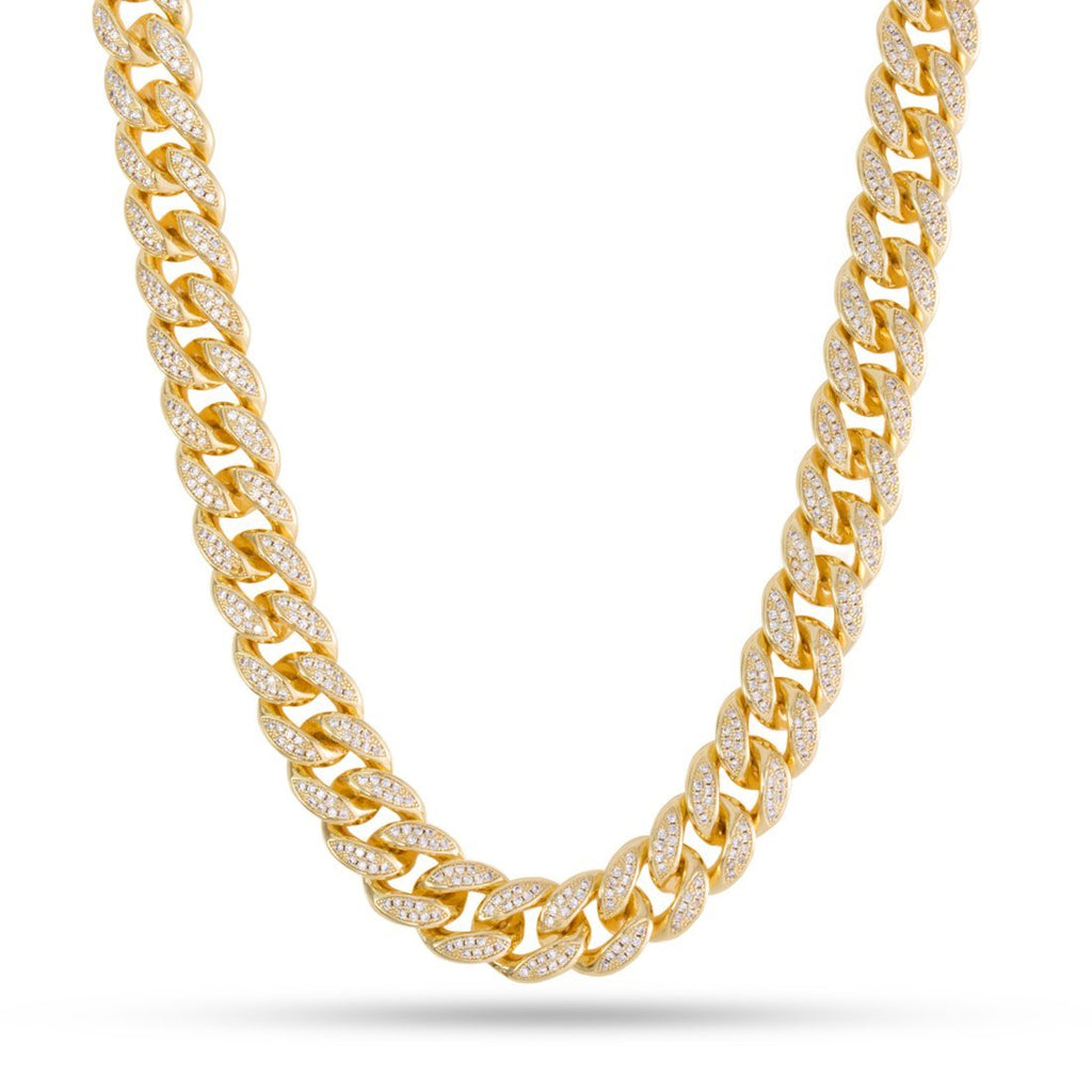 Golden Gilt 10MM Studded Cuban Necklace