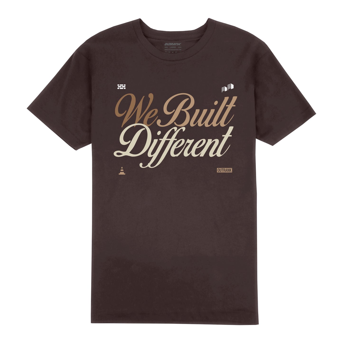 Outrank We Built Different Tee - Dark Chocolate