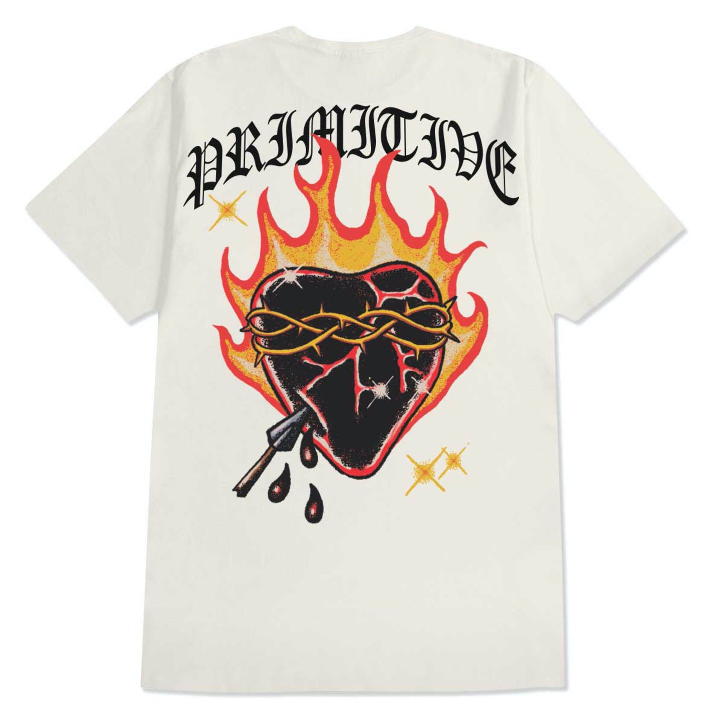 Primitive Flames Tee - Cream