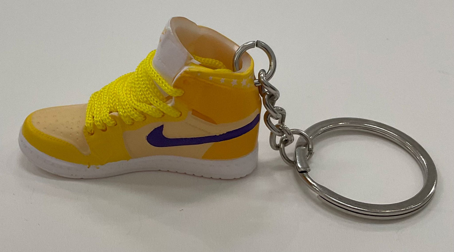 AJ1 High Mini Sneaker Keychain - Laker Yellow