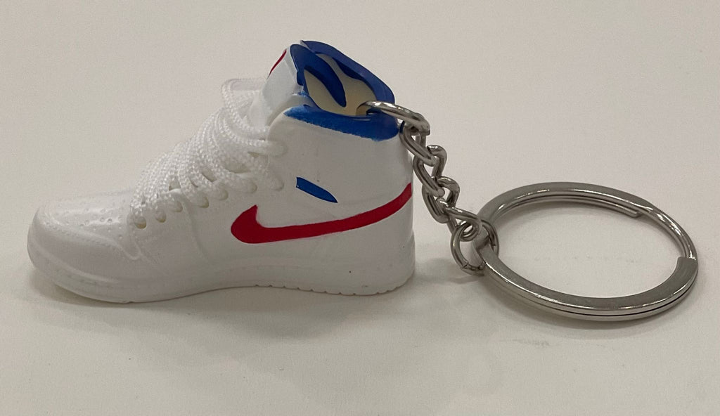 AJ1 High Mini Sneaker Keychain - White/Red/Blue