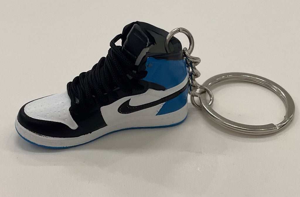 AJ1 High Mini Sneaker Keychain - White/Black/Blue