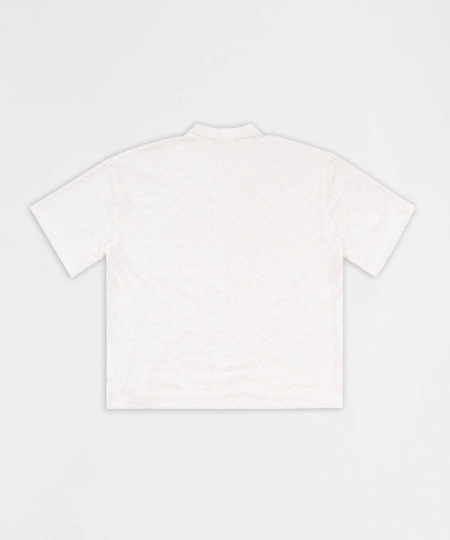 Reason Jacquard Textured Knit Button Down Shirt - White