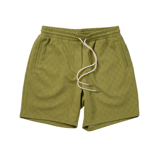 Reason Jacquard Textured Knit Shorts - Olive