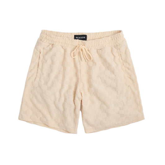 Reason Jacquard Textured Knit Shorts - Cream