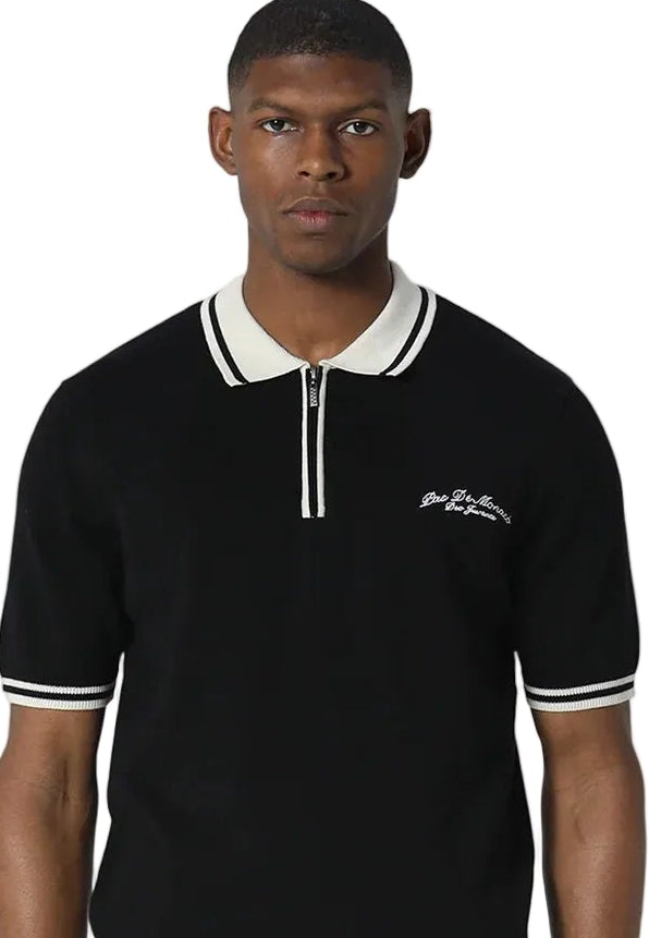 Pas De Monaco Signature Knitted Polo - Black