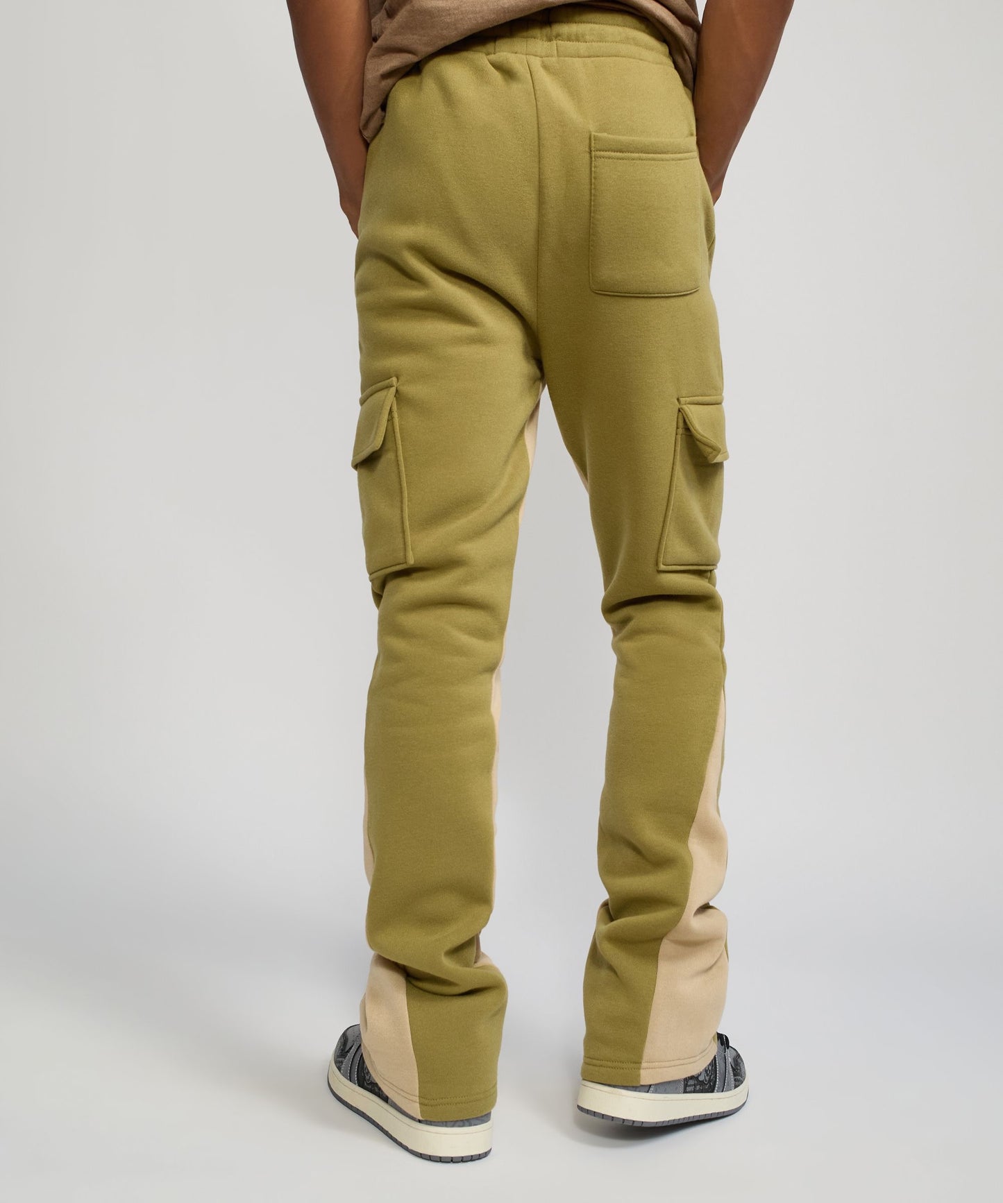 Reason Stacked Fleece Sweatpants - Military Green