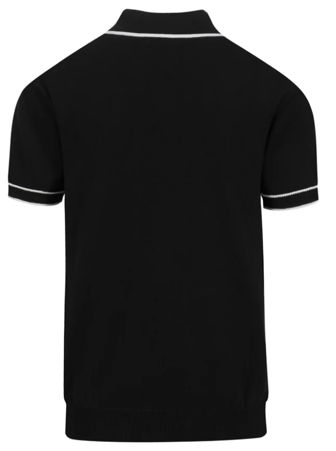 The Premium Knoir Knit Polo - Black & White