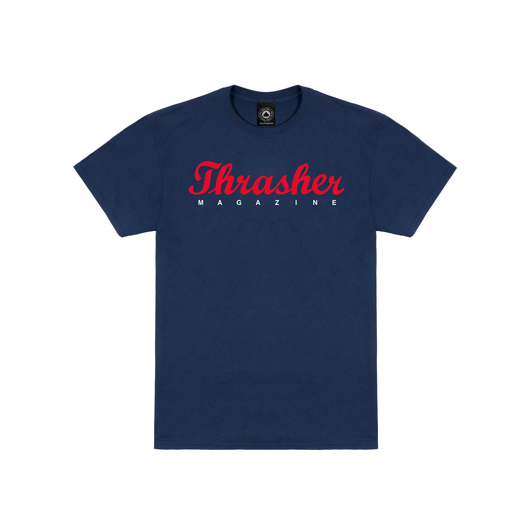 Thrasher Script Tee - Navy