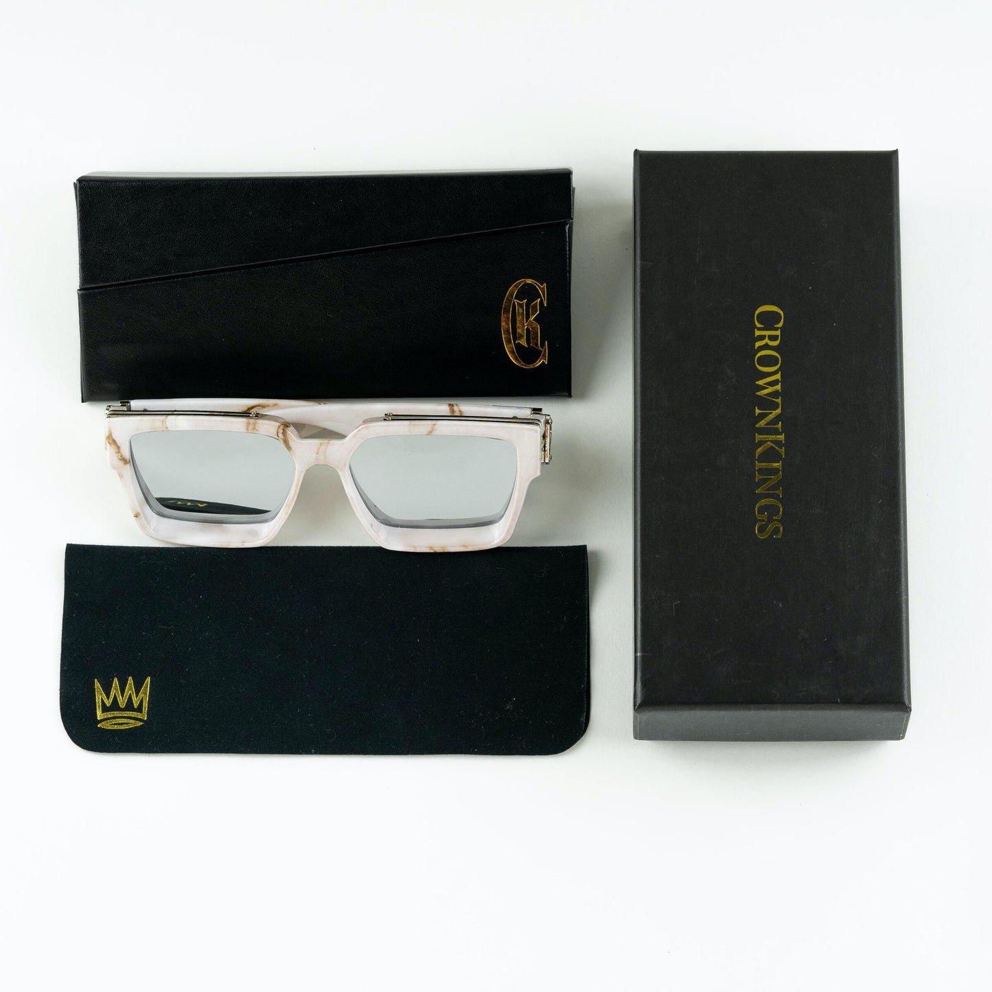 Crown Kings The Billionaires Sunglasses - Marble/Silver