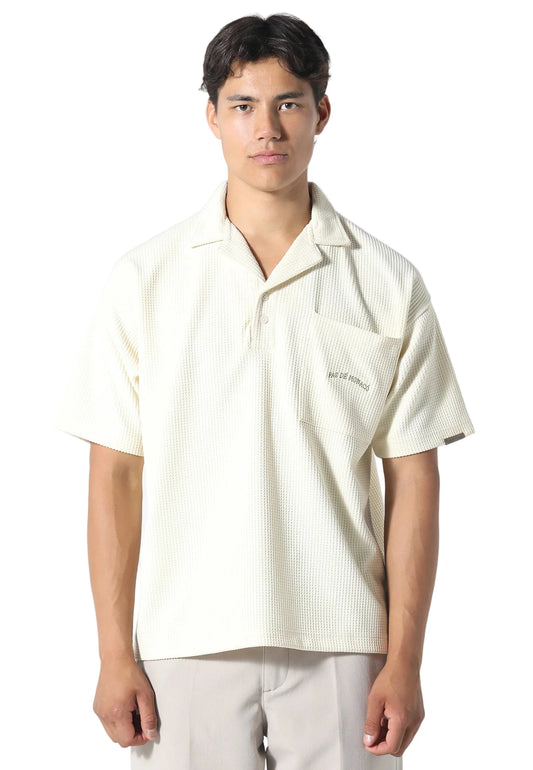 Pas De Monaco Waffle Polo - Off White