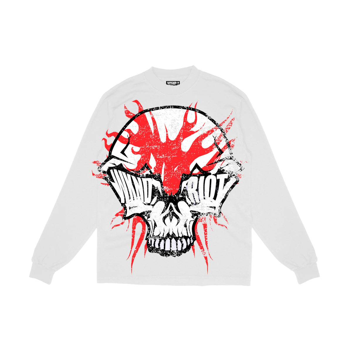 WKND Riot Weekend Skull Oversized Tee White YNGDGRT