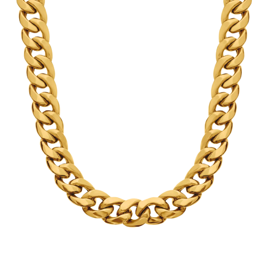 Golden Gilt 12mm Cuban Link - Gold