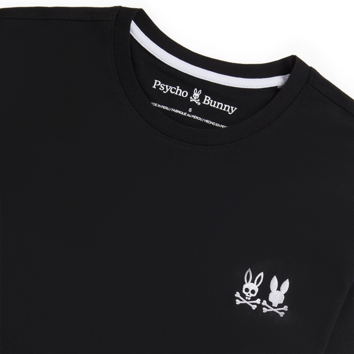 Psycho Bunny Kingwood Embroidered Twin Bunny Tee - Black