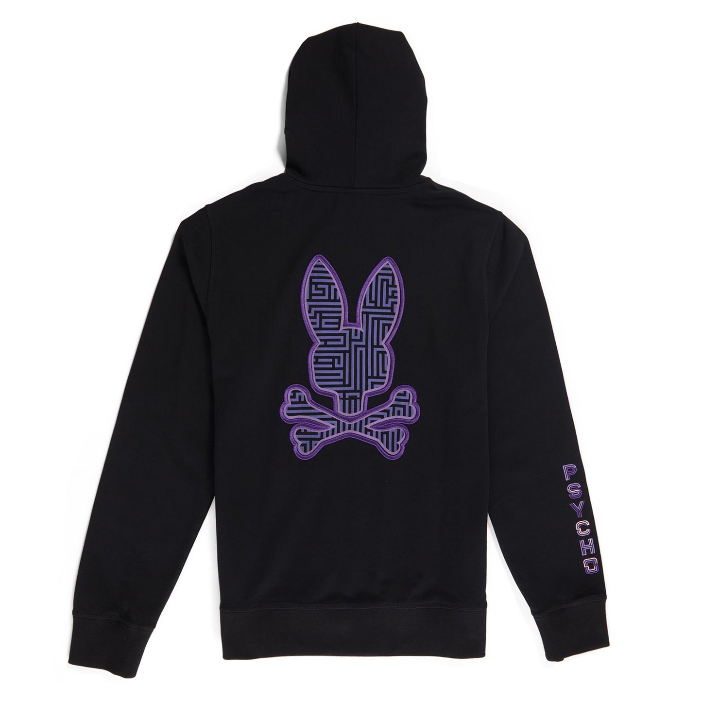 Psycho Bunny Mens Dammes Popover Hoodie - Black