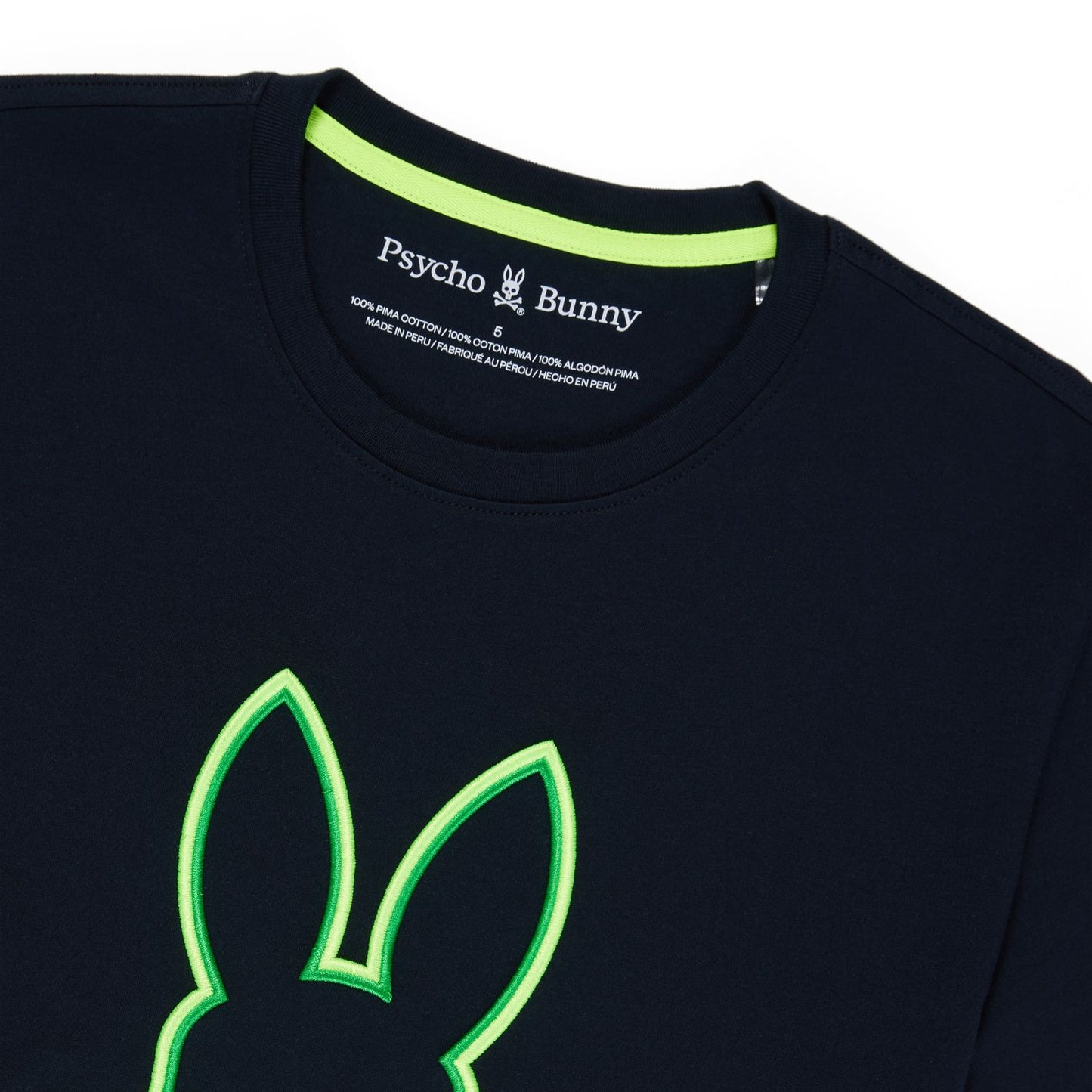 Psycho Bunny Santa Monica Embroidered Graphic Tee - Navy