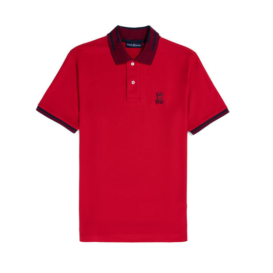 Psycho Bunny Mens Chester Pique Polo - Brilliant Red