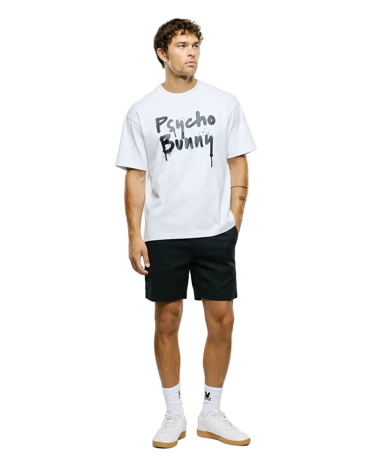 Psycho Bunny Duncan Wordmark Tee - White
