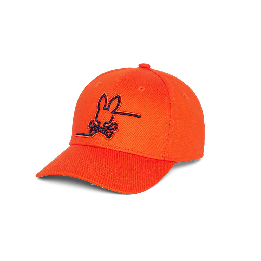 Psycho Bunny Chester Embroidered Baseball Hat - Tangerine Tango