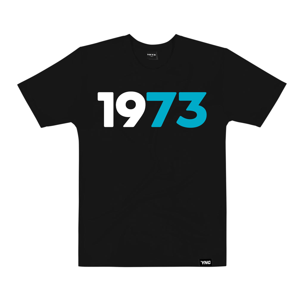 The 1973 Collection Greatness Tee - Black/Aqua