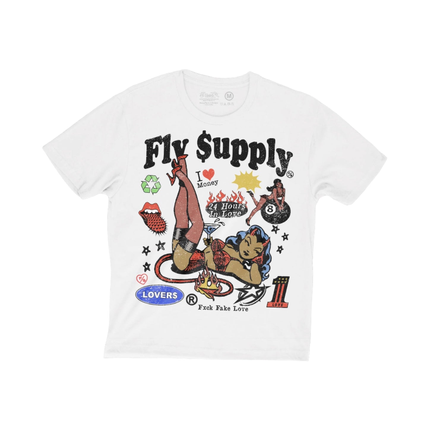 Fly Supply 24HRS in Love Tee - White