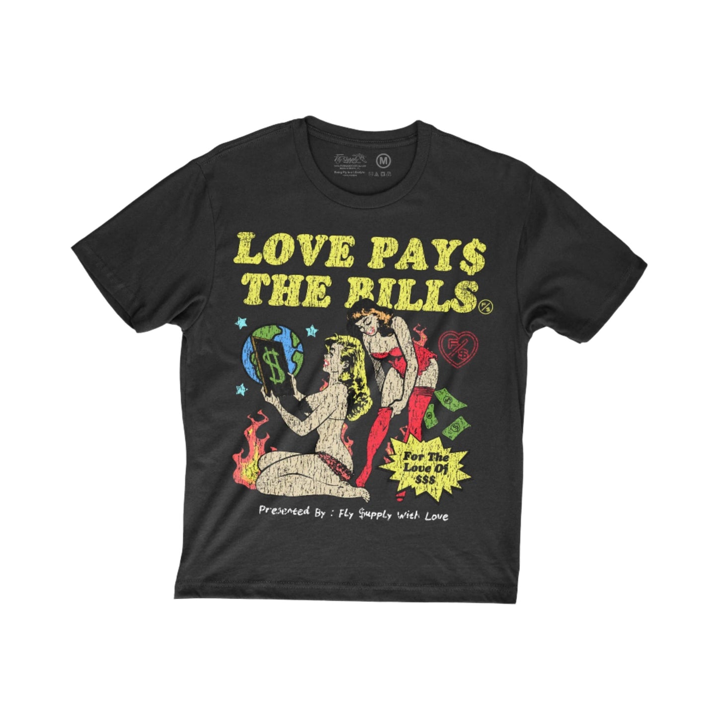 Fly Supply Love Pays Tee - Black