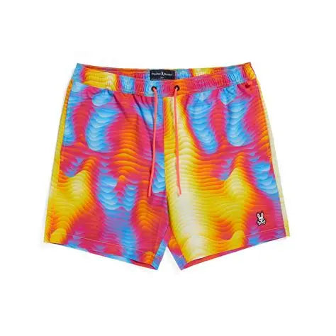 Montgomery All Over Print Psycho Bunny Swim Trunks - Paradise Pink