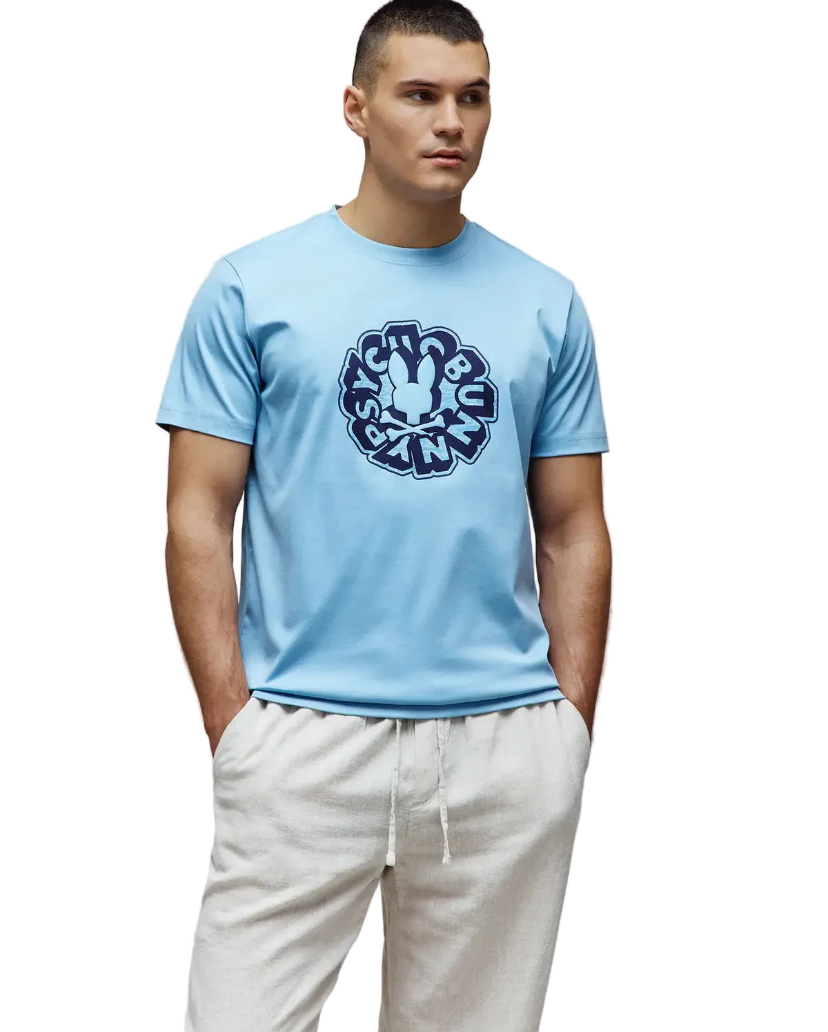 Psycho Bunny Toby Graphic Tee - Glacier Lake