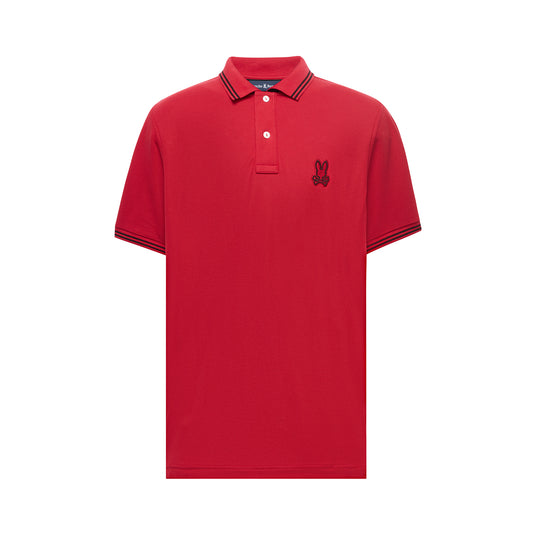 Psycho Bunny Sayer Bunny Pique Polo - Tango Red