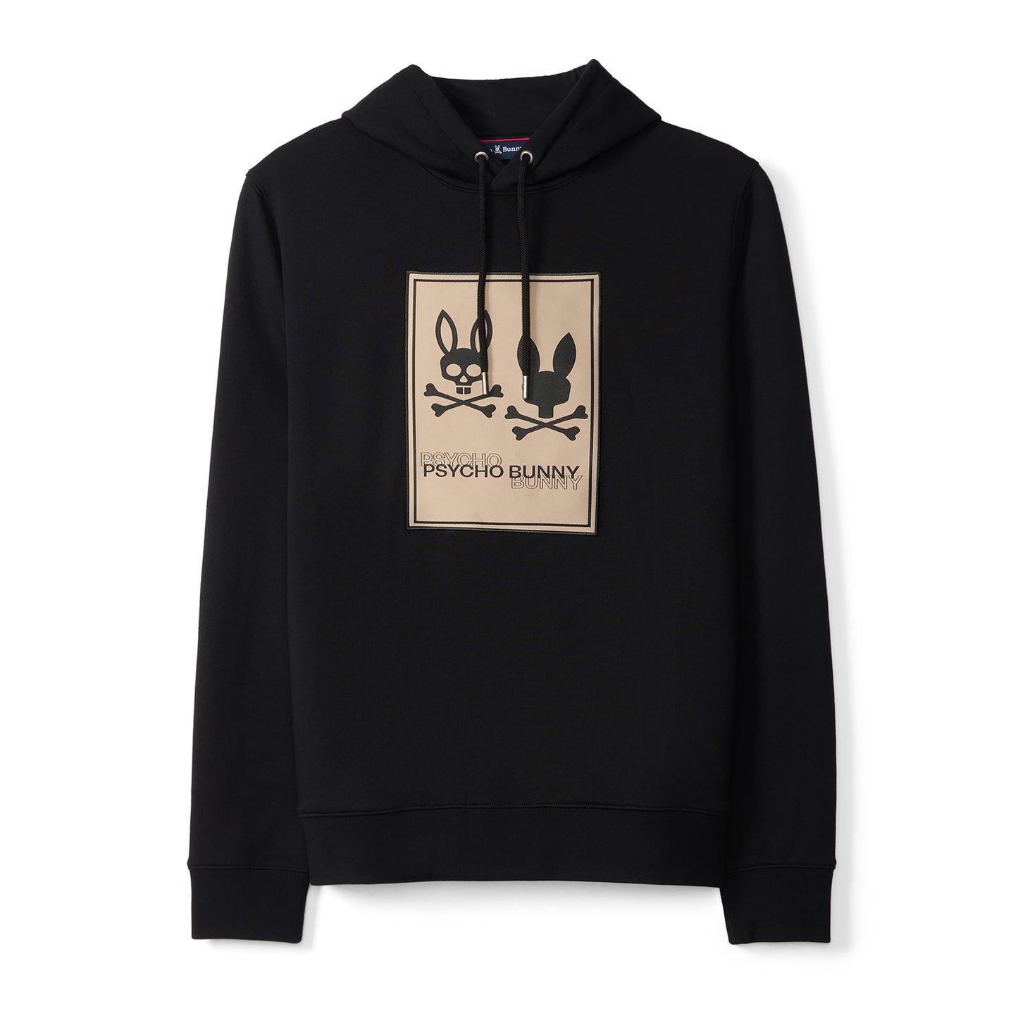 Psycho Bunny Munroe Twill Patch Fleece Hoodie - Black