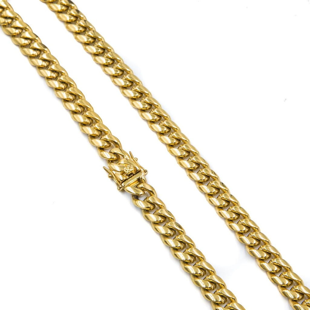 Golden Gilt 12mm Miami Cuban Link Necklace