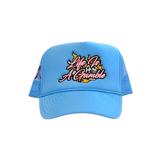 Dropout Life's A Gamble Trucker Hat - Baby Blue