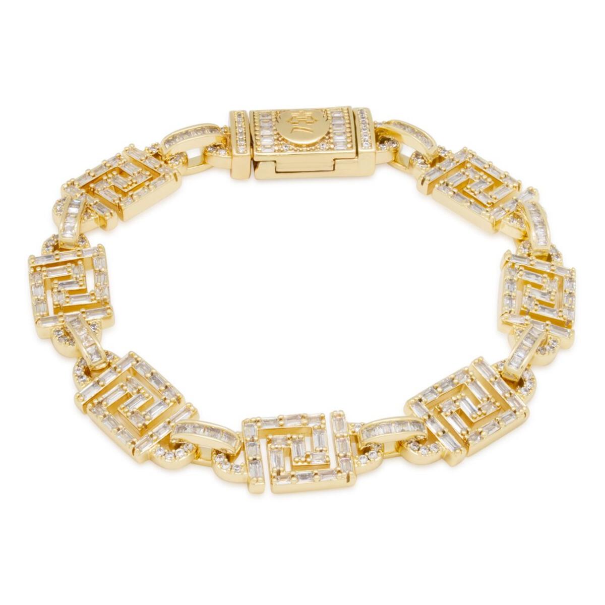 King Ice Iced Greek Key Bracelet