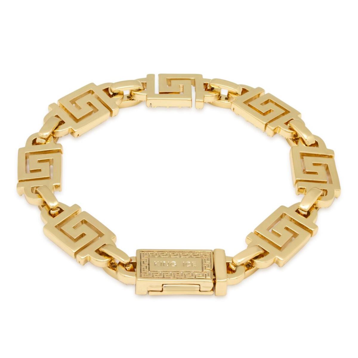 King Ice Iced Greek Key Bracelet