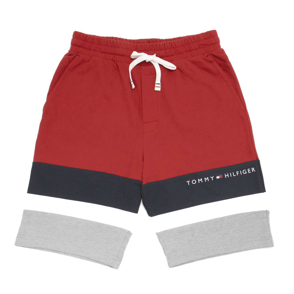 Tommy Hilfiger Mens Block Stripe Shorts - Red/DarkNavy