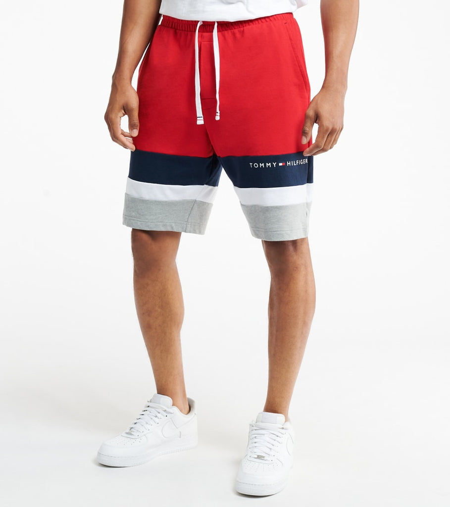 Tommy Hilfiger Mens Block Stripe Shorts - Red/DarkNavy