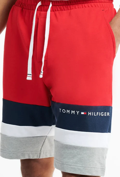 Tommy Hilfiger Mens Block Stripe Shorts - Red/DarkNavy