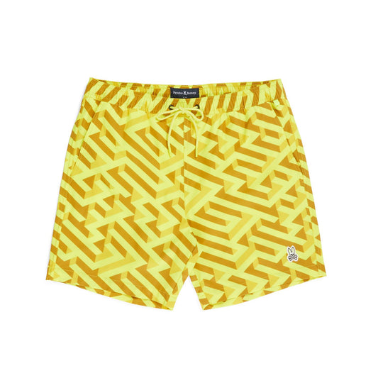 Psycho Bunny Mens Pisani Swim Shorts - Neon Bolt