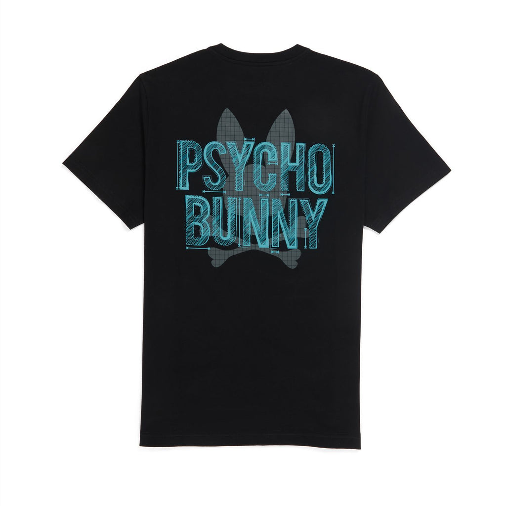 Psycho Bunny Mens Depoe Back Graphic Tee - Black