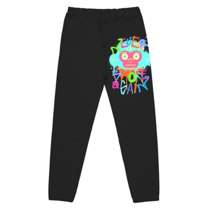 NBA Young Boy Spray Monkey Joggers in Black